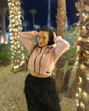 Women's Southwest Pink Zip Crop